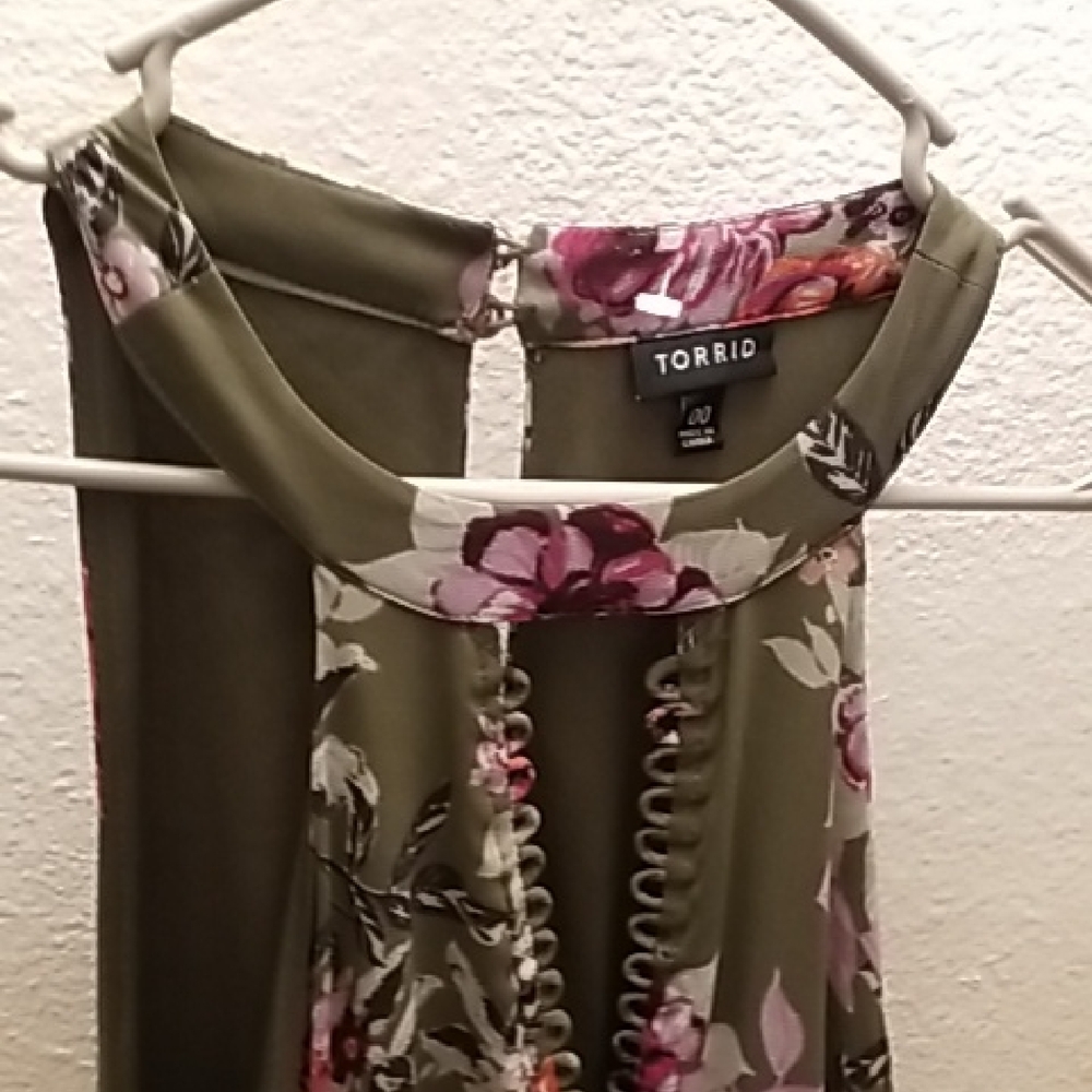 Torrid Floral Green Dress